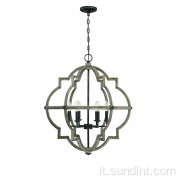 Lampade e lanterne del lampadario di tono di legno a 6 luci